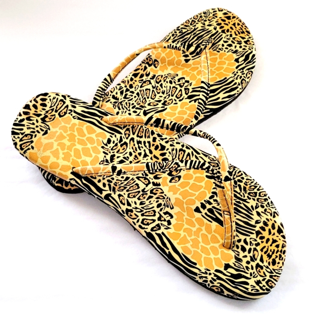 Douglas Paquette Animal Print Sandals- Size 8